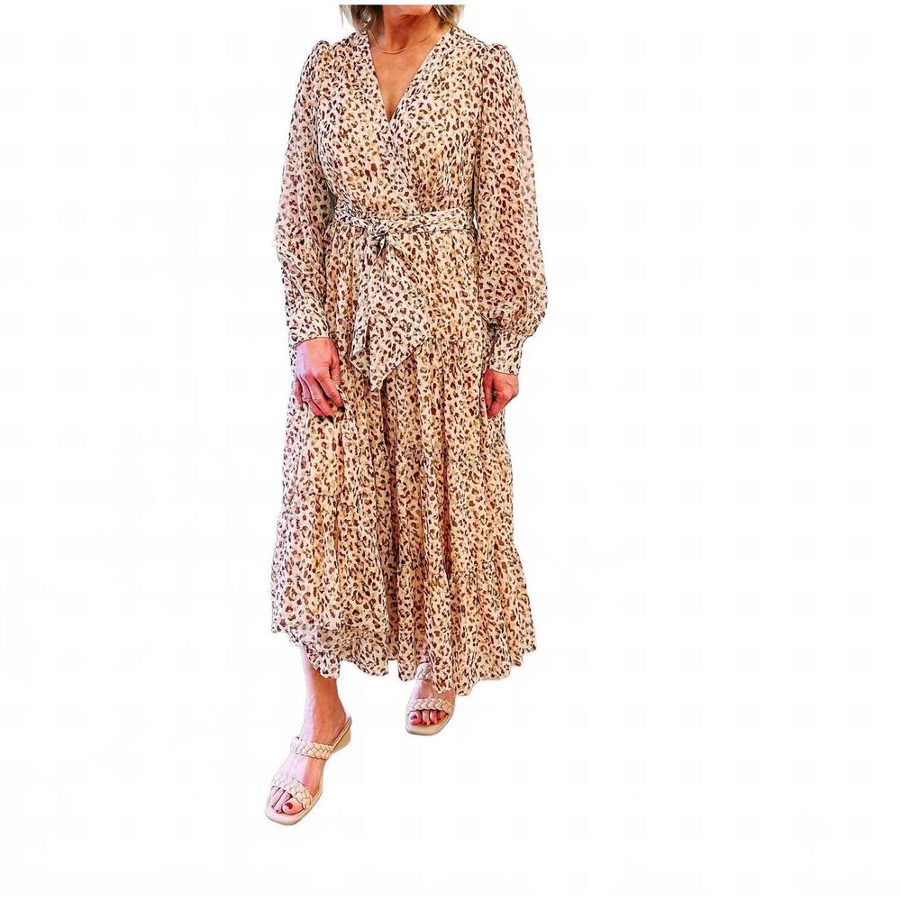 NEW EXQUISE london long sleeve dress in multi color